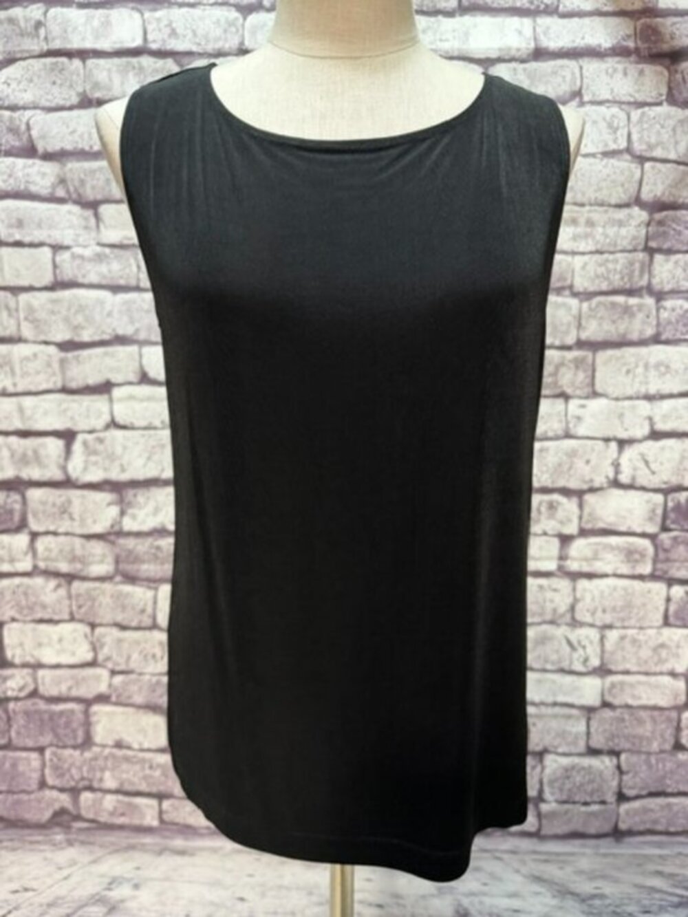 Chico's Black Round Neck Tank Size XL